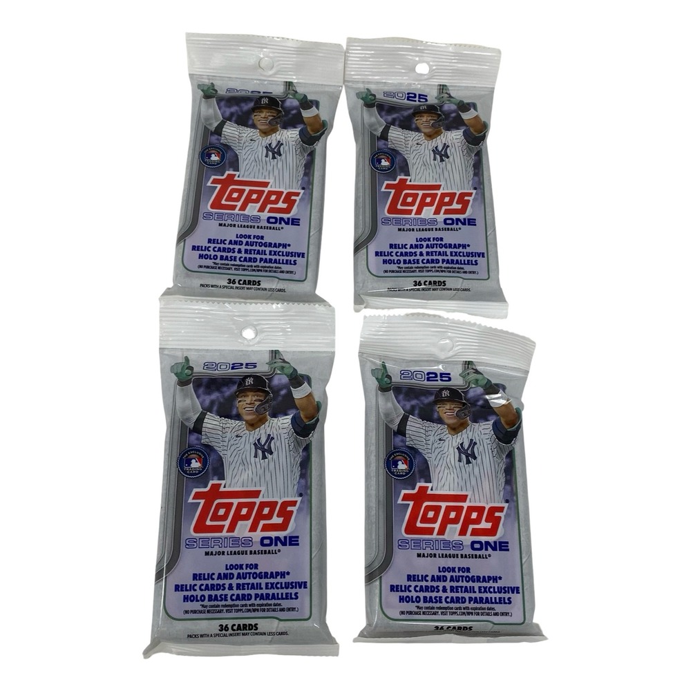 (Lot of 4) 2025 Topps Series 1 Baseball Jumbo Value Fat Pack 36 Cards NEW SEALED